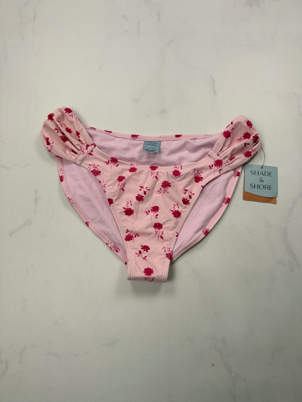 Shade & Shore Printed Swimsuit Bottom Pink Modern Feminine - Womens L